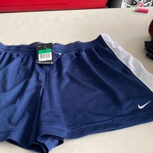 Womens NWT nike athletic shorts navy and white